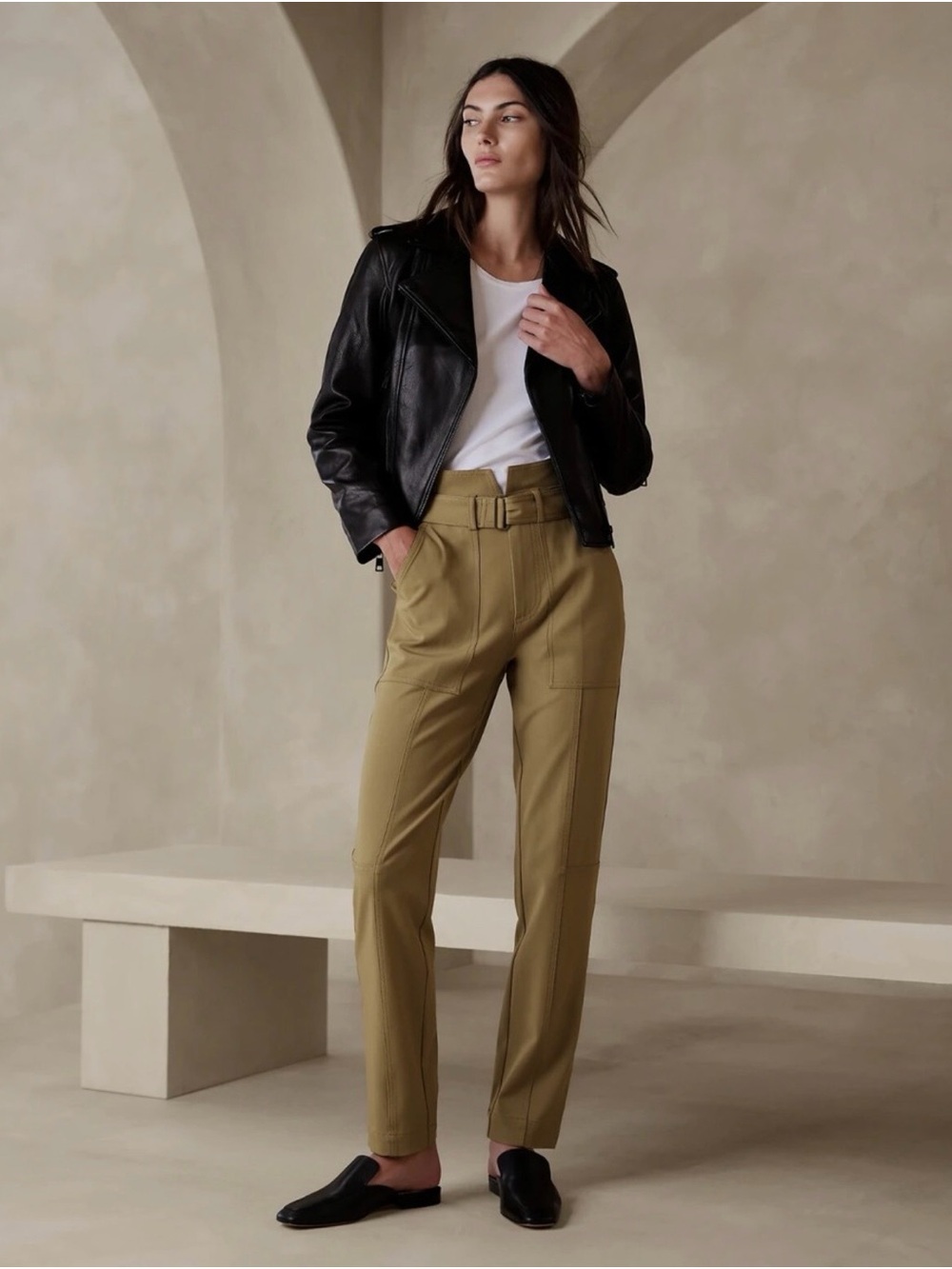 NWT Banana Republic Refined Utility Pant 4 Patite Whiskey Brown